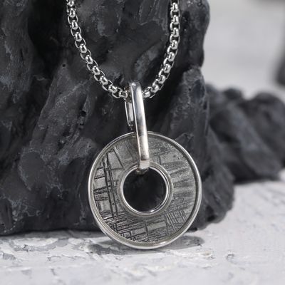 Colar de pendente de prata esterlina de ferro meteorito 925