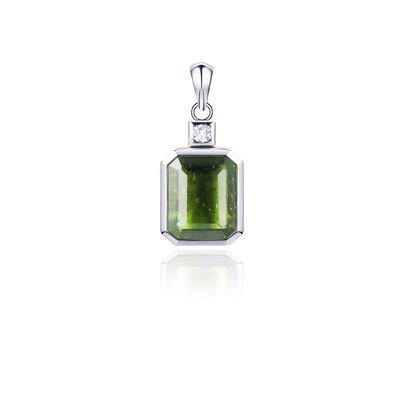 925 prata esterlina Moldavite real Pendente Moldavite Meteorito Joias Esmeralda