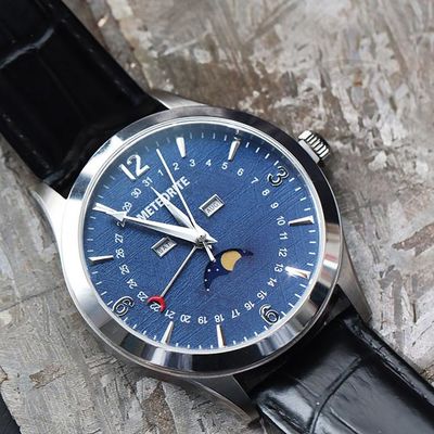 Relógios de estilo de negócios Meteorite 35mm de aço inoxidável Miyota Quartz Relógios de movimento