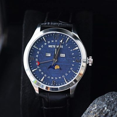 Relógios de estilo de negócios Meteorite 35mm de aço inoxidável Miyota Quartz Relógios de movimento