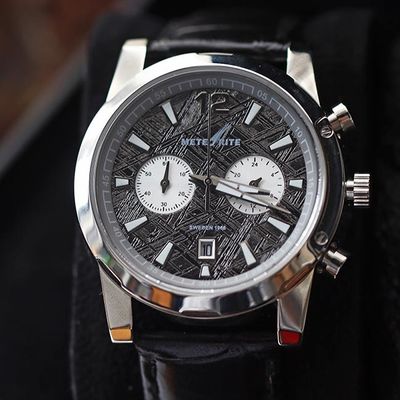 Esporte Estilo Mens Meteorite Watch 30mm Meteorite Dial Gun Revestido Cristal de safira