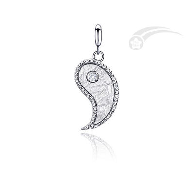 925 Sterling Silver Tai Chi Meteorite 2 em 1 Pendente 13*20 mm Jóias