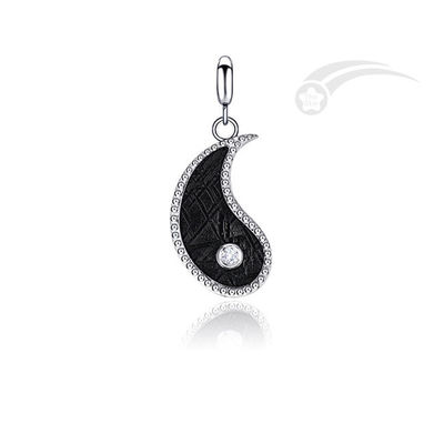 925 Sterling Silver Tai Chi Meteorite 2 em 1 Pendente 13*20 mm Jóias