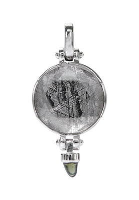 Space Rock Meteorite 925 Sterling Silver Jewelry Pendant com Moldavite