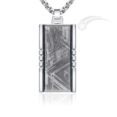 Dom Espacial Meteorito Aço Inox Dog Tag Pendente Retângulo