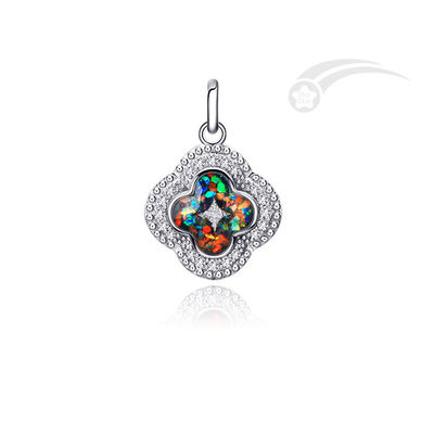 Galaxy Collection Clover Shape Pendant 925 Prateado Pendant 15mm Tamanho