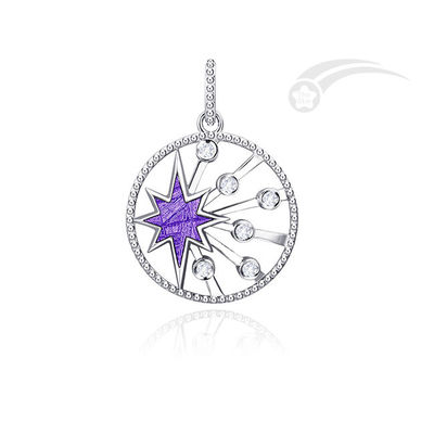 Polaris Meteorite 925 Prata Esterlina Jóias Pendente 25 mm