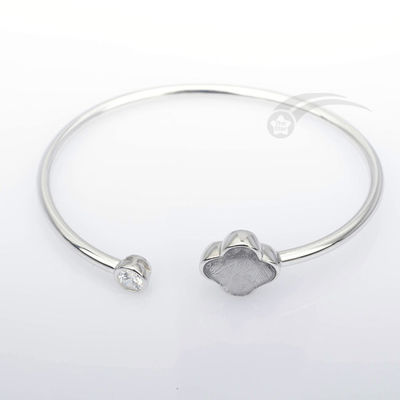 Bracelete feminino em forma de trevo de meteorito real Braceletes de prata 925 Sterling