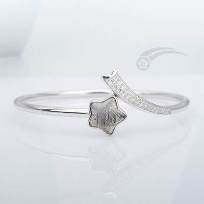 Estilizado 925 Sterling Silver Meteorite Bracelet Feminino Shooting Star Bangle 12 mm