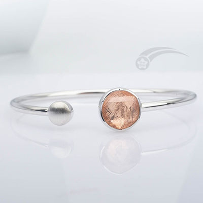 925 Sterling Silver Real Meteorite Bracelet Bracelet Estrela de David 12mm Ajustável