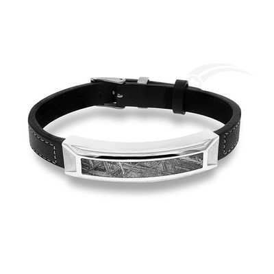 Pulseira de Meteorito de Couro Real Para Homens Ajustável Unisex Confortável