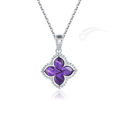 Romântico Flor de Lilac Meteorite 925 Esterlinho Prateado Pendente 12mm