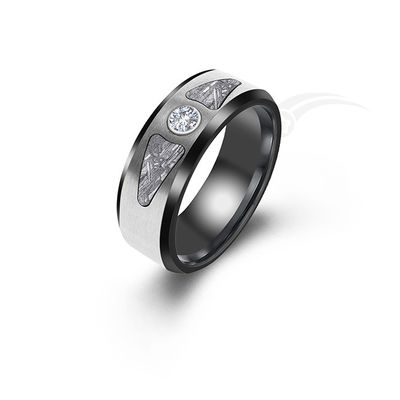 Bandeiras de casamento de meteorito cinzento para homens mulheres