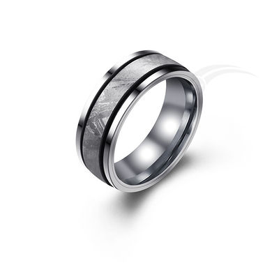 Elegance Edição Limitada Anel de Meteorito de Tungstênio 4 mm Largura Moderna