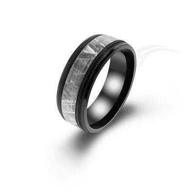 Anéis de casamento de tungstênio preto simples e clássico