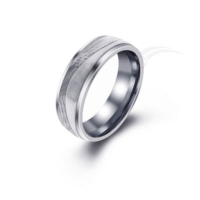 Anéis de casamento redondos únicos e modernos gravados com fita como