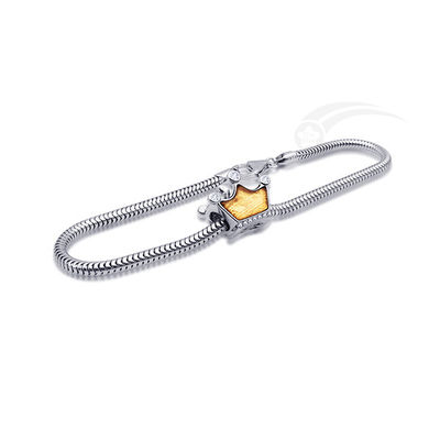 Estilizado 925 Sterling Silver Charm Bracelet Jóias de Meteorito Originais