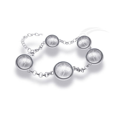 Exquisite Meteorite 925 Sterling Silver Ball Bracelet Meteoritos feitos à mão Jóias