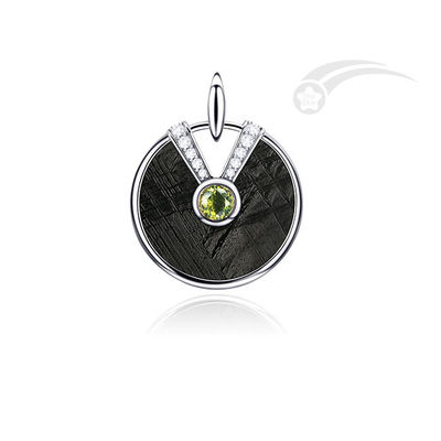Lady Meteorite 925 Sterling Silver Love Lock Pendant com Moldavite Natural
