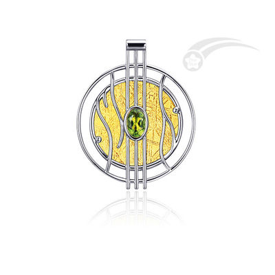 Líneas de fluxo Meteorito exclusivo 925 Sterling Silver Pendant artesanal
