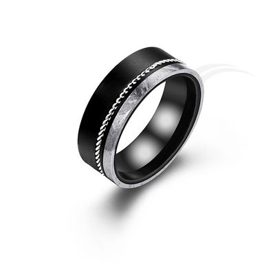 Anel de casamento de meteorito para gravura personalizada