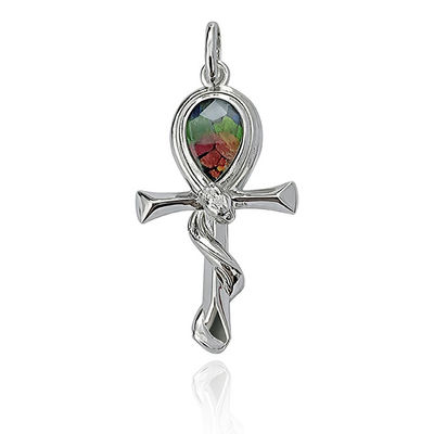 6*9 Lâmina Meteorito de Ferro 925 Sterling Silver Cross Pendente feito à mão