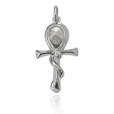 6*9 Lâmina Meteorito de Ferro 925 Sterling Silver Cross Pendente feito à mão