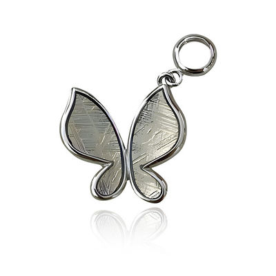 Moda Borboleta Meteorito de Ferro Pendente Em 925 Sterling Prata 15mm