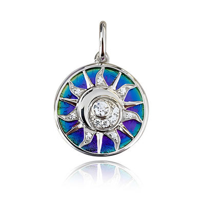 Pendentes personalizados de prata esterlina Apollo Meteorite 925 com cor do arco-íris