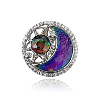 Lua e Estrela Meteorito Exquisito 925 Pantalão de Prata Esterlina Com Amonilita
